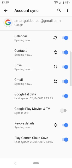Your information will be synchronised