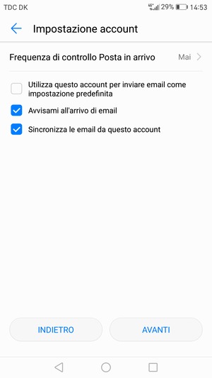 Seleziona AVANTI