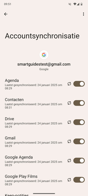 Selecteer de Menu-knop
