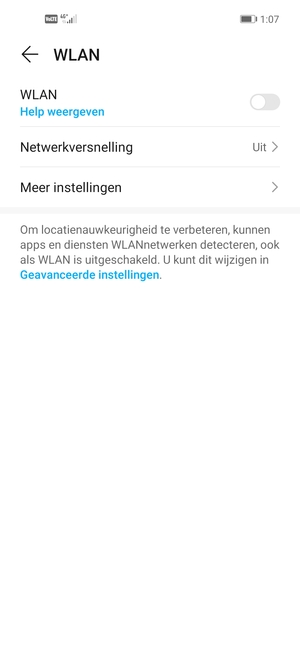Schakel WLAN in