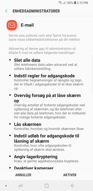 Vælg AKTIVER