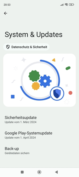 Wählen Sie Google Play-Systemupdate