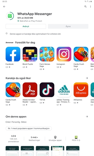Vent til installasjonen er ferdig