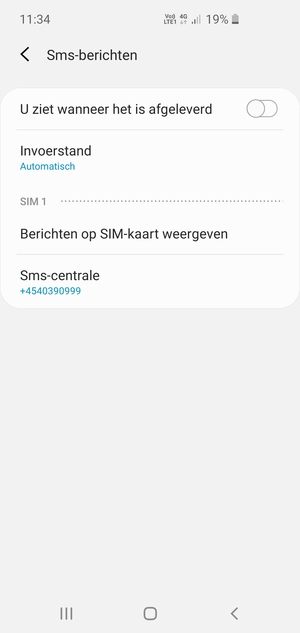Selecteer Sms-centrale