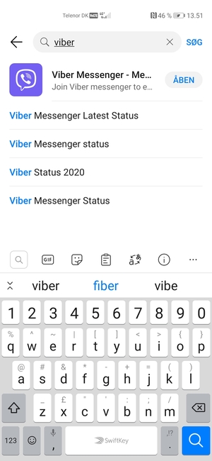 Indtast navnet på appen og vælg Søg