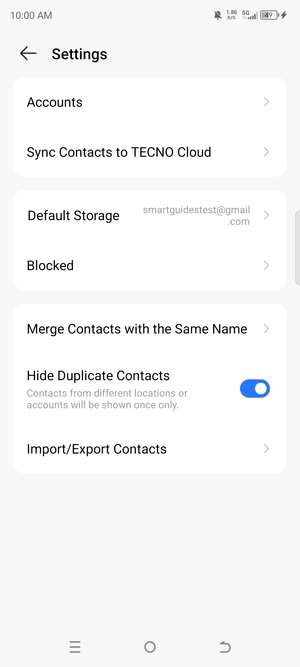 Select Import/Export Contacts