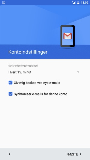 Vælg NÆSTE
