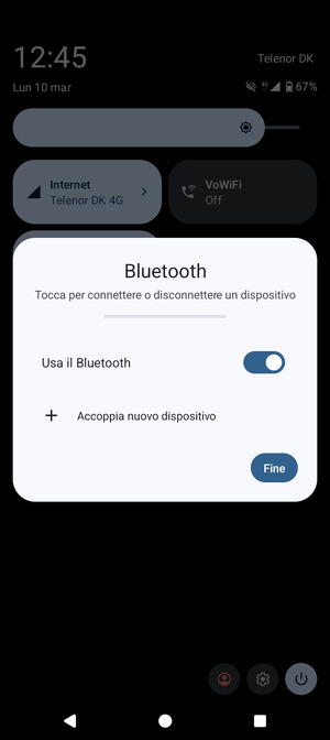 Disattiva  Usa il Bluetooth