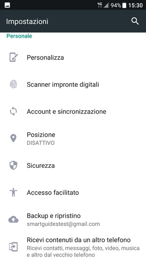 Scorri e seleziona Sicurezza