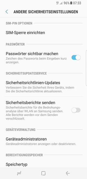 Wählen Sie SIM-Sperre einrichten