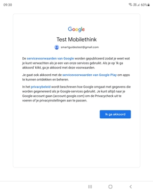 Selecteer Ik ga akkoord