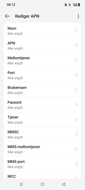 Skriv inn internett-informasjon