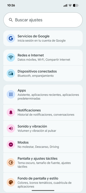 Seleccione Redes e Internet