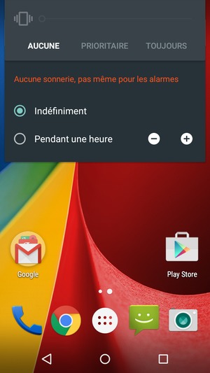Sélectionnez AUCUN pour passer en mode silencieux