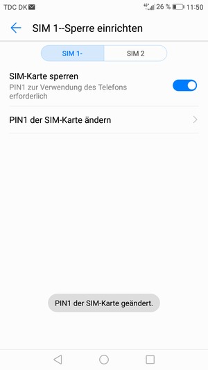 Ihre PIN der SIM-Karte wurde geändert