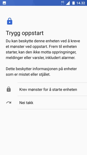 Velg ønsket alternativ