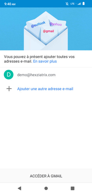 Sélectionnez ACCÉDER À GMAIL