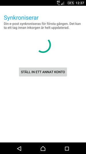 Vänta på att synkroniseringprocessen avslutas