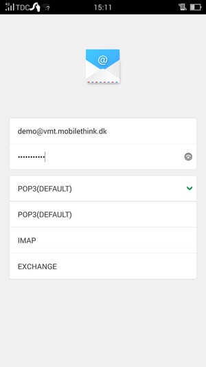 Select POP3(DEFAULT) or IMAP