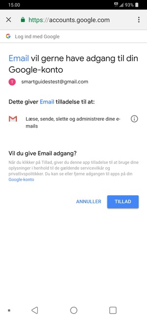 Vælg TILLAD