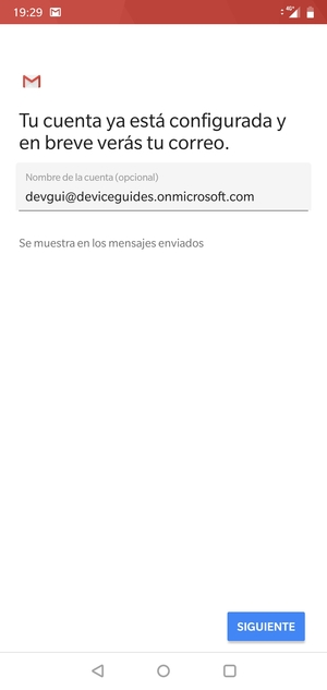 Déle a su cuenta un nombre y seleccione SIGUIENTE