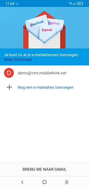 Selecteer BRENG ME NAAR GMAIL