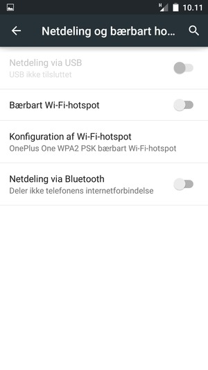 Vælg Konfiguration af Wi-Fi-hotspot
