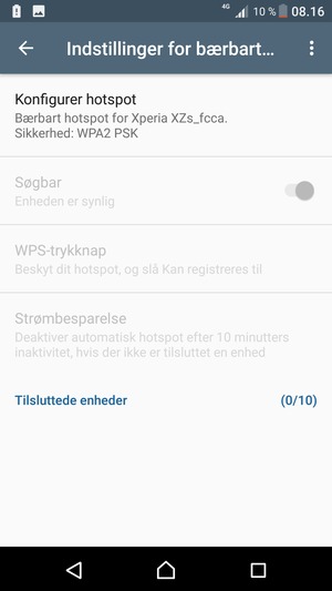 Vælg Konfigurer hotspot