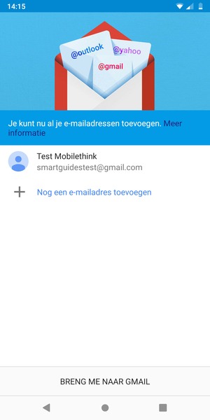 Selecteer BRENG ME NAAR GMAIL