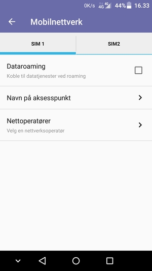 For å bytte nettverk hvis det oppstår nettverksproblemer, velg Nettoperatører