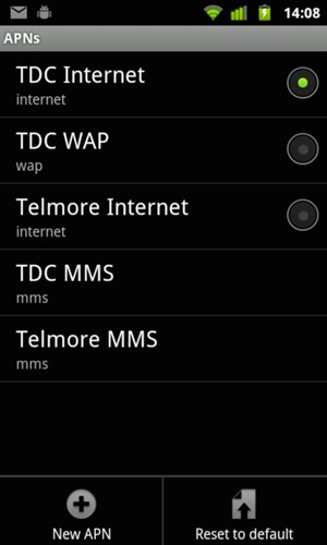 Select New APN