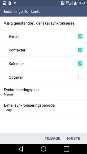 Vælg NÆSTE
