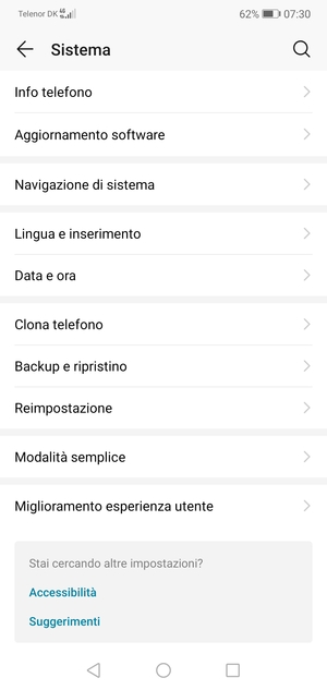 Seleziona Aggiornamento software