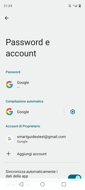 Seleziona il tuo account Google
