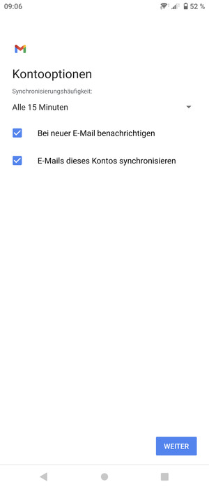 Wählen Sie WEITER