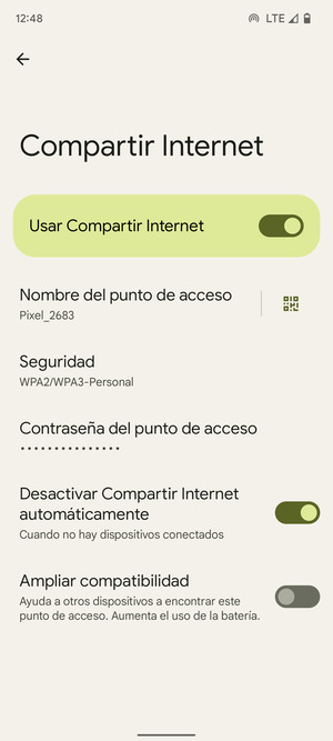 El teléfono ha sido configurado para su uso como módem