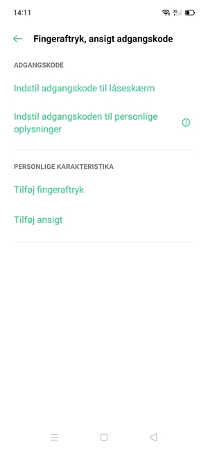 Vælg Indstil adgangskode til låseskærm