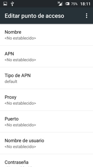 Introduzca la información de Internet