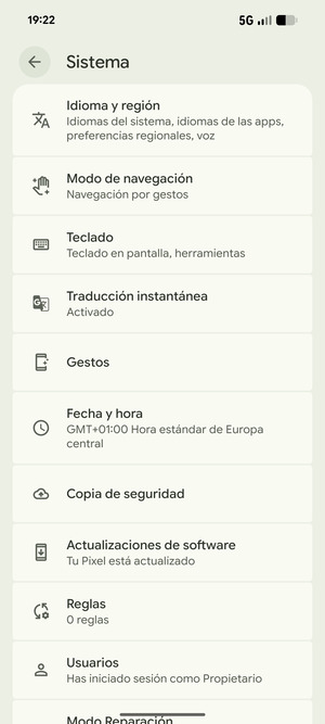 Seleccione Actualizaciones de software