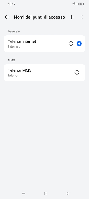 Seleziona il tasto Menu