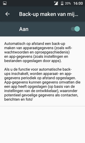 Selecteer de Terug-knop
