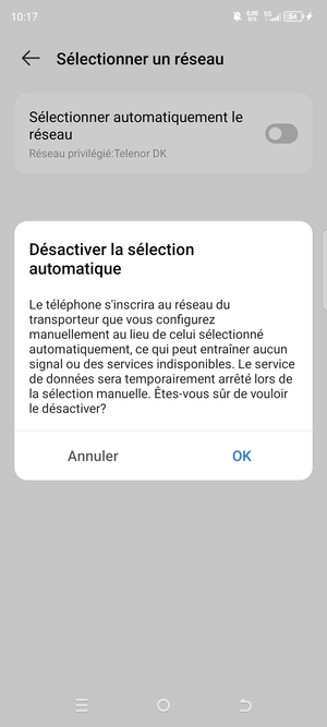 Sélectionnez OK