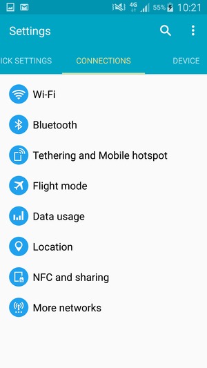 If you see this screen, select CONNECTIONS