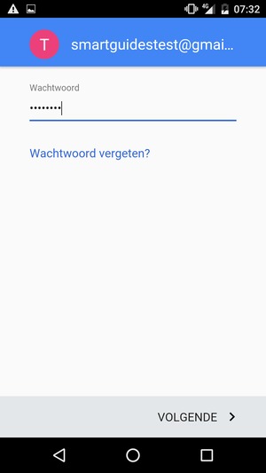 Voer uw wachtwoord in en selecteer VOLGENDE