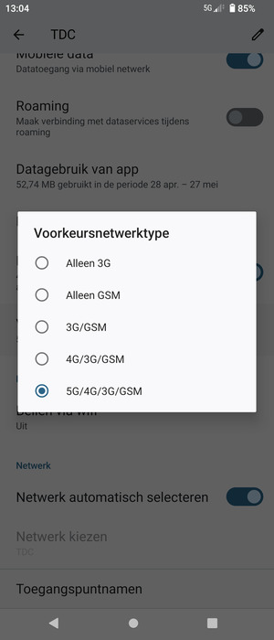 Selecteer uw voorkeursoptie