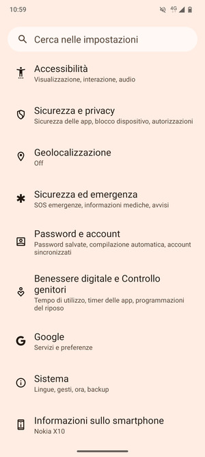 Scorri e seleziona Sistema