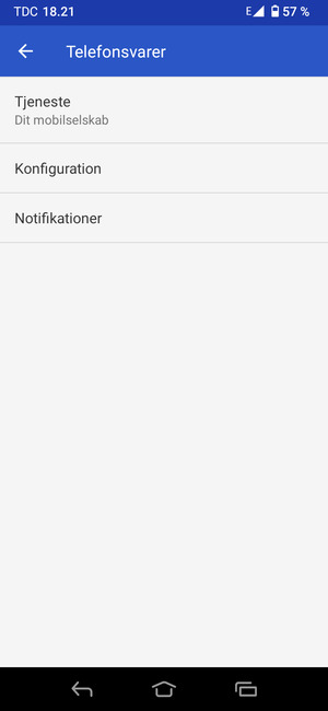 Hvis din telefonsvarer ikke er sat op, vælg Konfiguration
