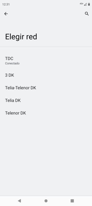 Seleccione un operador de red de la lista