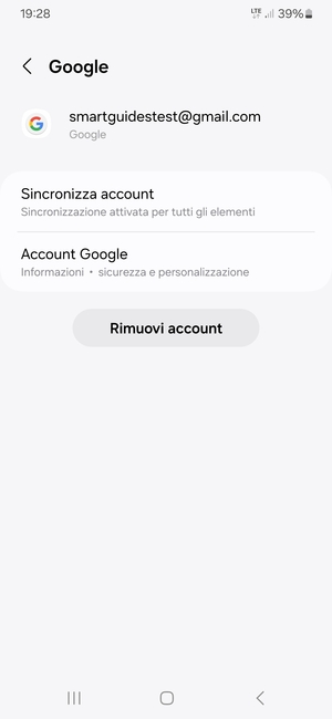 Seleziona Sincronizza account