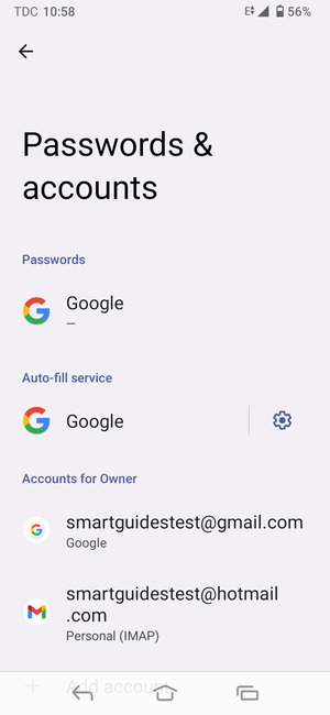 Select your Google account
